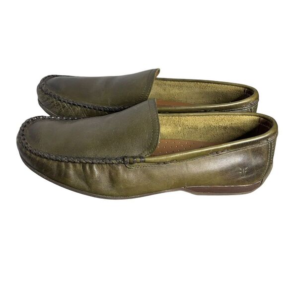 Frye Other - NEW Frye Lewis Venetian Leather Loafers Driving Shoe 8.5 Olive Green Classic